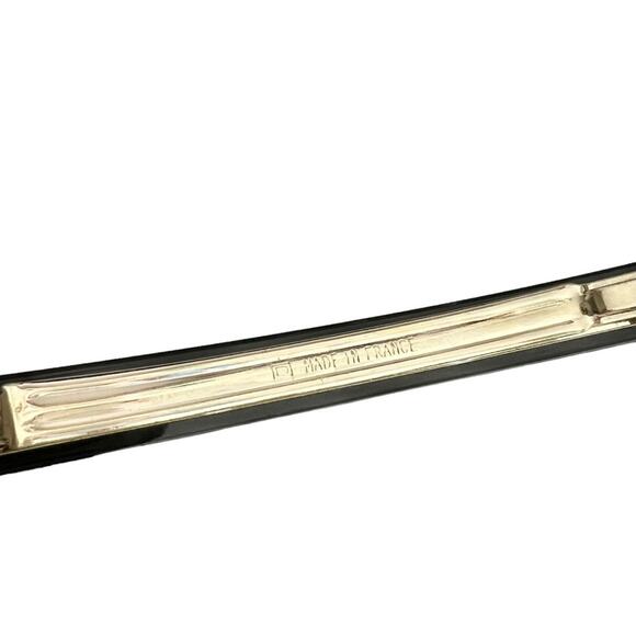 AUTH VTG Chanel Black Resin Pearl & Gold CC Logo Inclusion Hair Clip Barrette main image 6